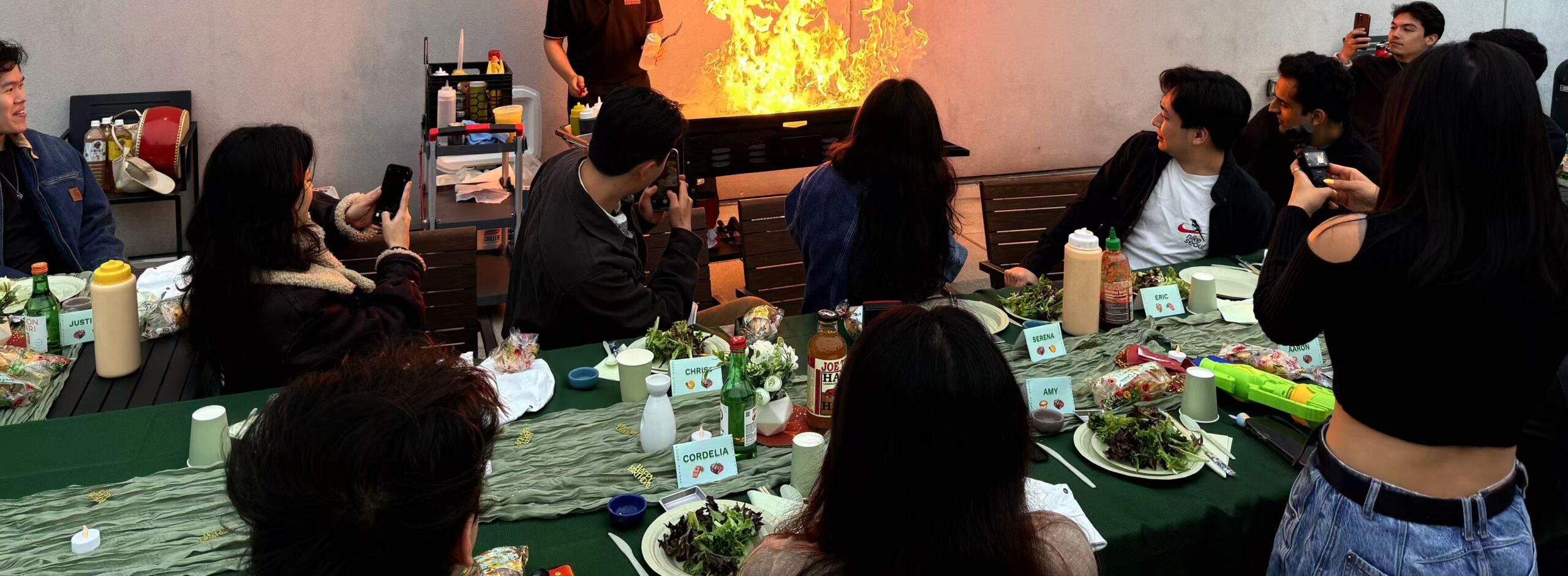 Family hibachi gathering
