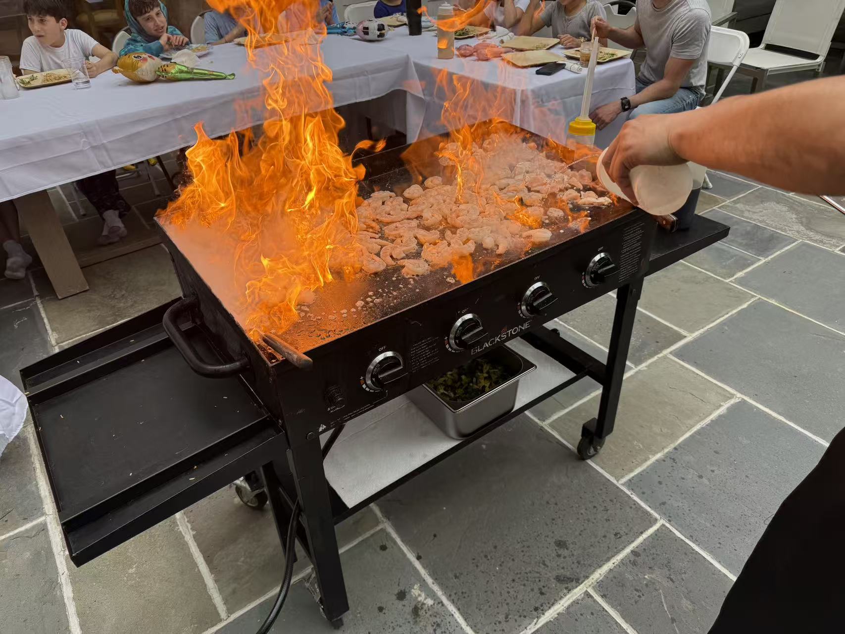 Hibachi party in NJ backyard
